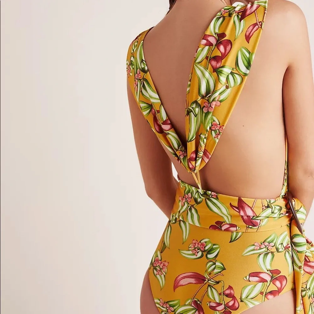 NWT PatBO Zebrina Plunge One-Piece Swimsuit Size XL Z9-14 - Picture 2 of 3